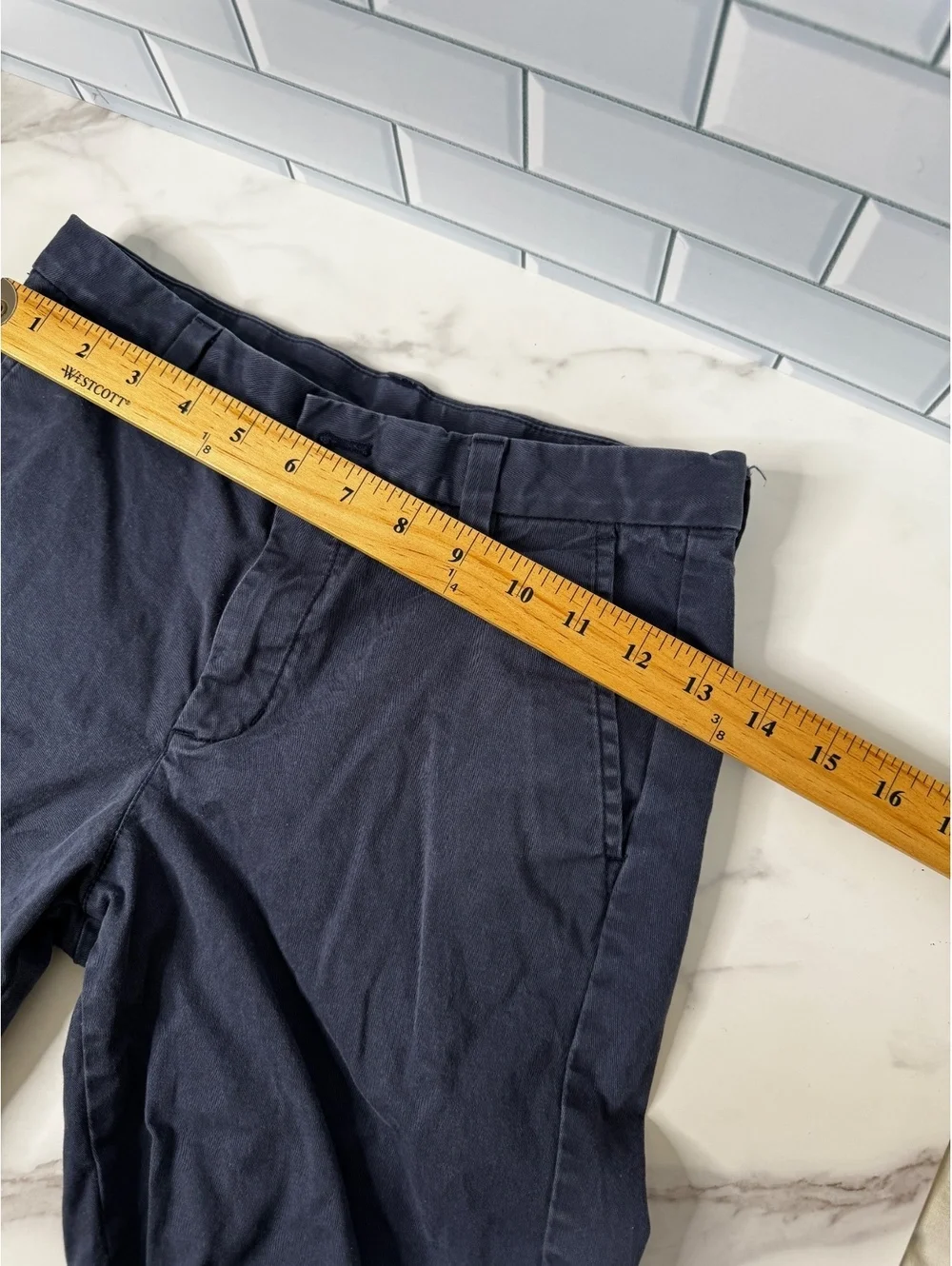 Vineyard Vines Boys Size 12 Navy Blue Stretch Cotton Chino Shorts